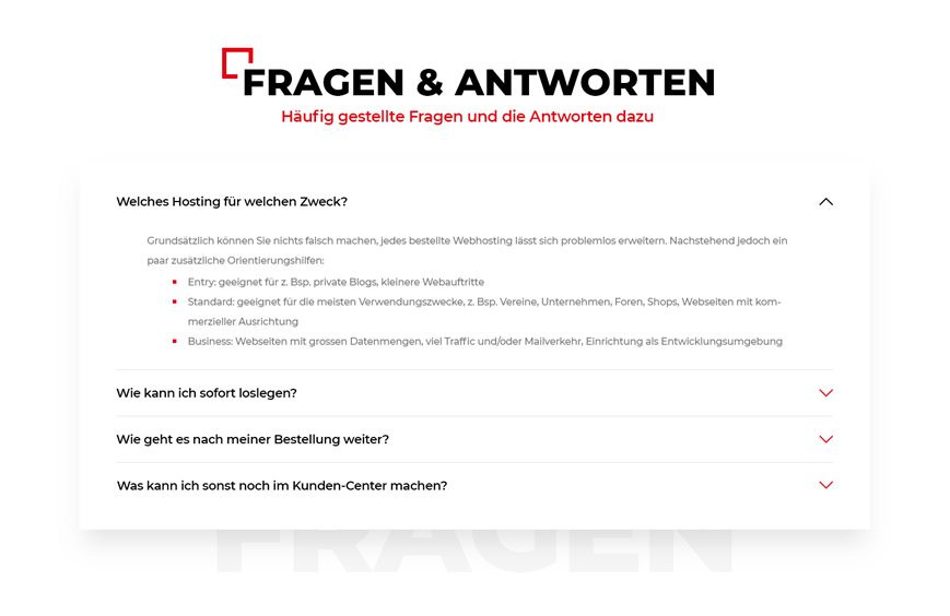 UX/UI-Design Hostfactory