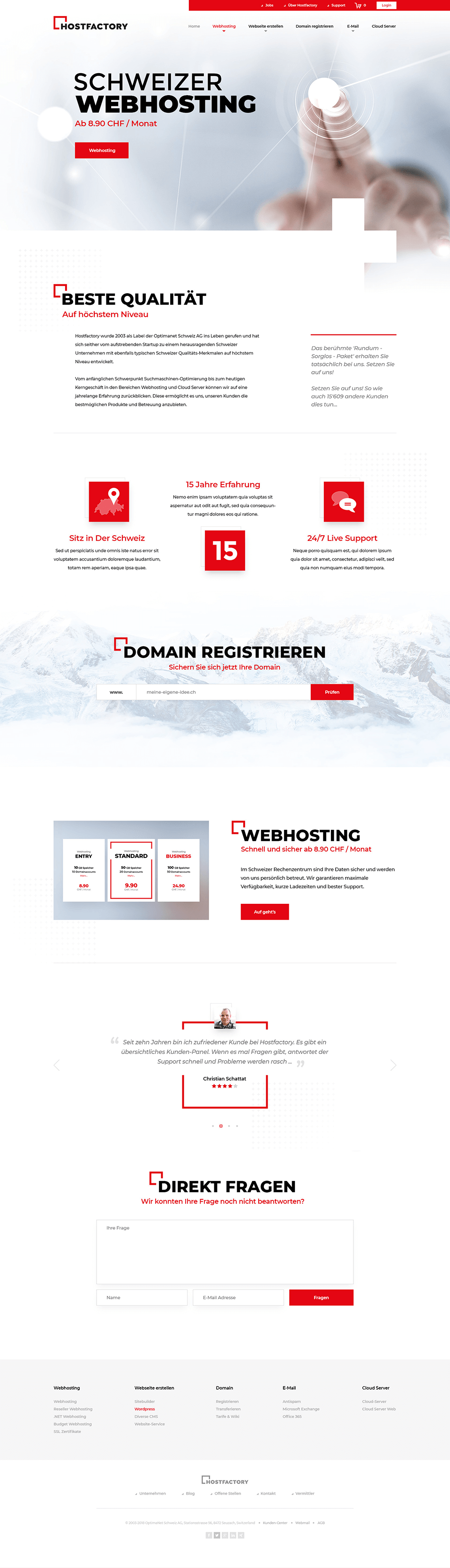 UX/UI-Design Hostfactory