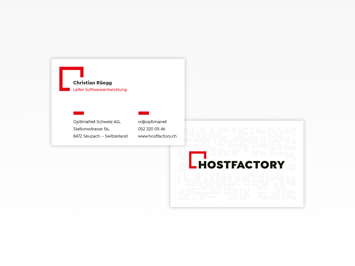 Visittenkarten - Visuelle Identität - Hostfactory