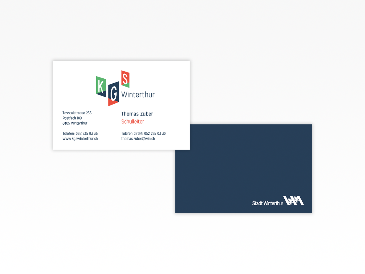 Business cards KGS Winterthur, Stadt Winterthur