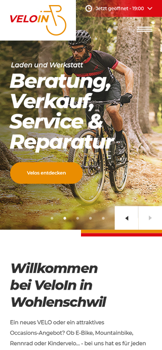 Veloin mobile screen 1
